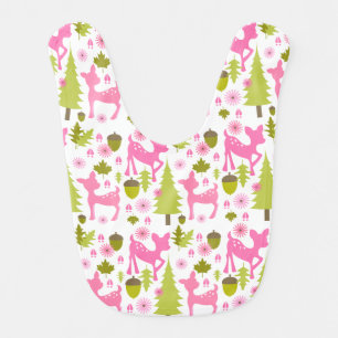 Hot Pink Deer Baby Bib