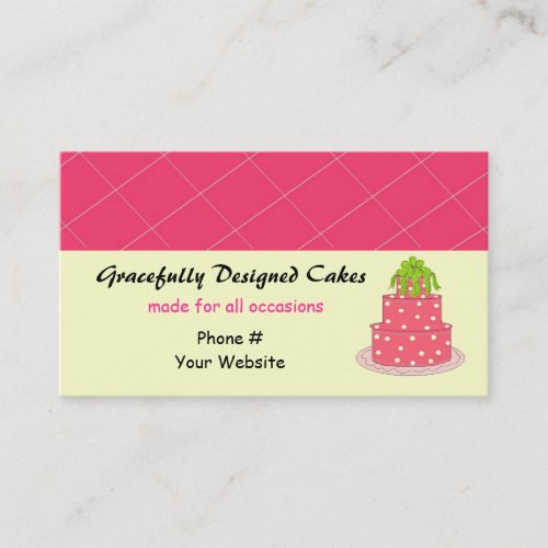 Hot Pink Designer Cake Business Card