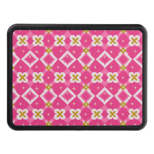 Hot Pink Diamond Flower Sparkle Hitch Cover