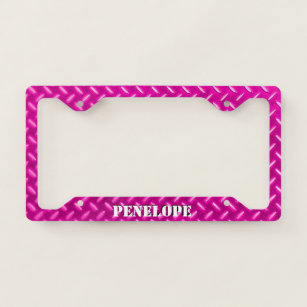 Classic St. Louis Rams Laser Chrome License Plate Frame - Pink