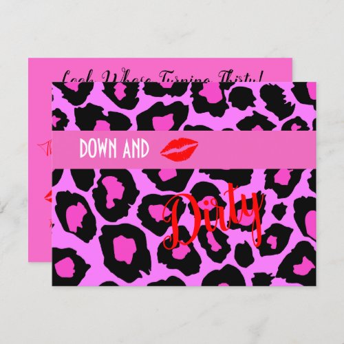 Hot Pink Dirty 30 Turning 30 Thirtieth Birthday Invitation