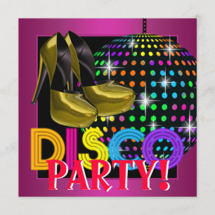 Hot Pink Disco Dance Party Invitation