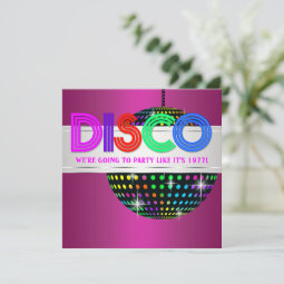 Hot Pink Disco Party Invitations | Zazzle