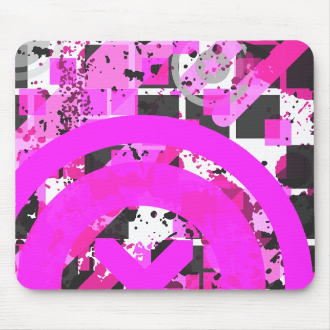 hot pink distressed chex : mouse pad (Front)