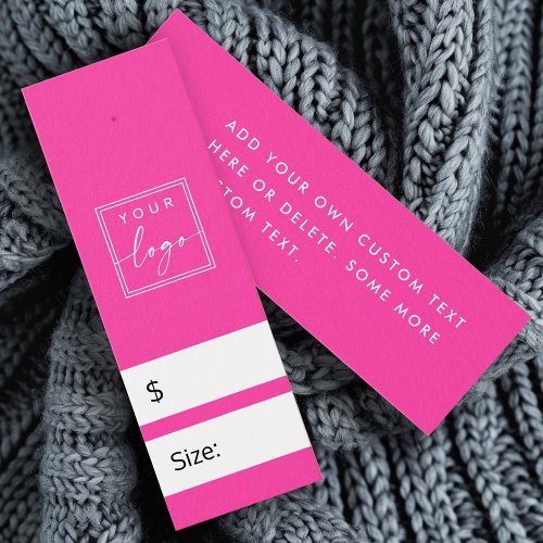 Hot pink DIY price hang tag with custom logo