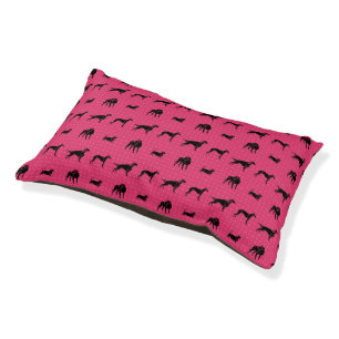 Hot Pink Dogs with Hearts Pattern Pet Bed