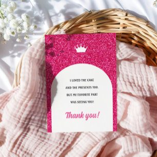 Hot Pink Doll Card, Fashion Doll Thank You Card