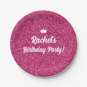 Hot Pink Doll Invite, Fashion Doll Party Paper Plates