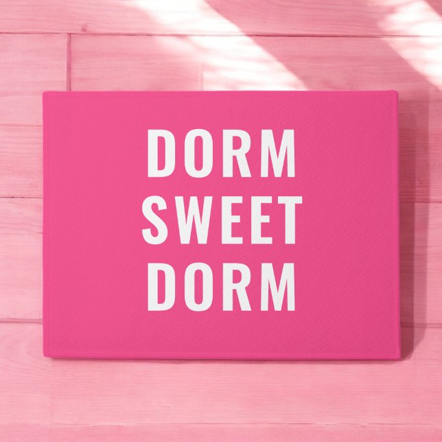 Hot Pink Dorm Sweet Dorm  Outdoor Rug (Creator Uploaded)