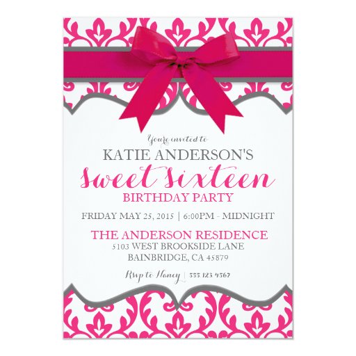 Elegant Sweet Sixteen Invitations 7