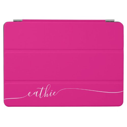 Hot Pink Elegant Glam Signature Style Name iPad Air Cover