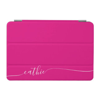 Hot Pink Elegant Glam Signature Style Name iPad Mini Cover