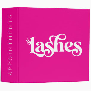 Hot Pink Elegant Lashes Appointments 3 Ring Binder