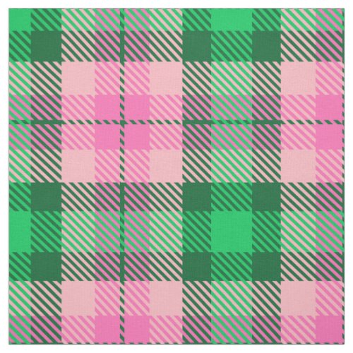 Hot Pink Emerald Forest Green XL Tartan Fabric