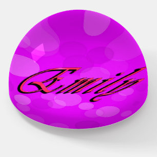 Hot Pink Emily Name Logo, Paperweight