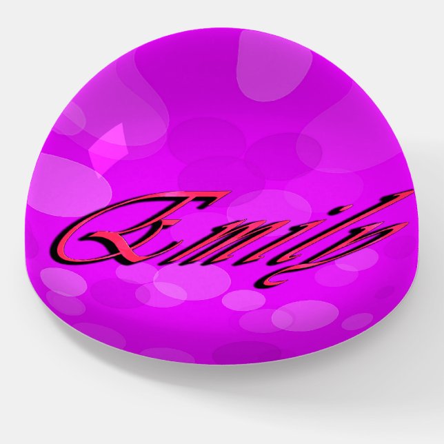 Hot Pink Emily Name Logo, Paperweight (Angled)