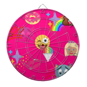 hot pink emoji dart board