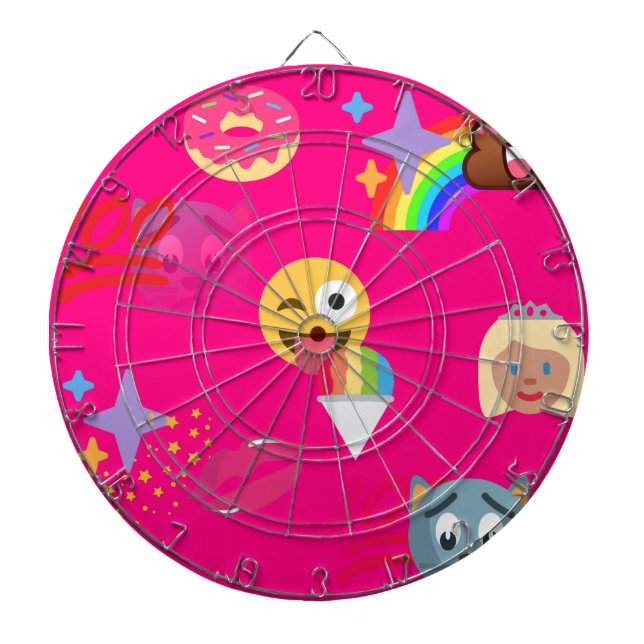 hot pink emoji dart board (Front)