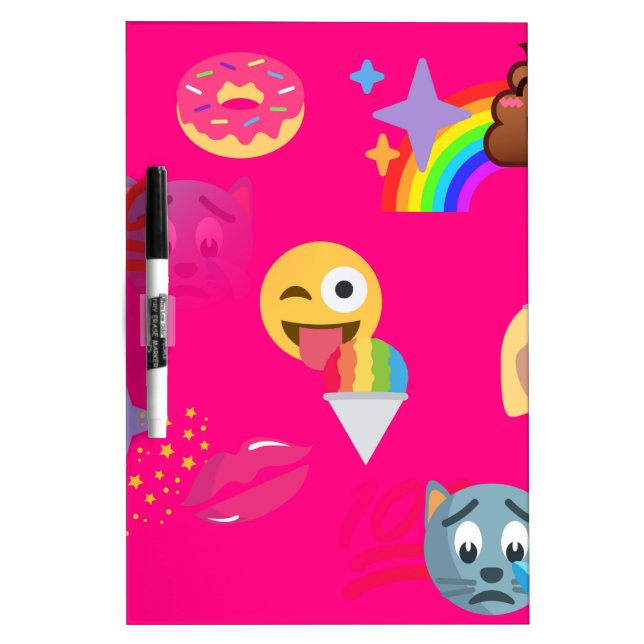 hot pink emoji dry erase board (Front)
