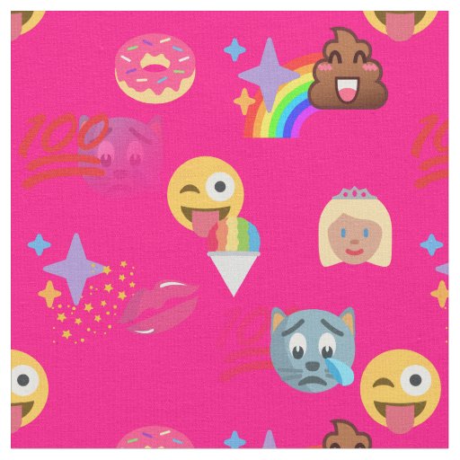 hot pink emoji fabric