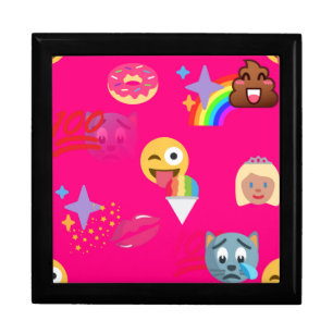 hot pink emoji jewelry box