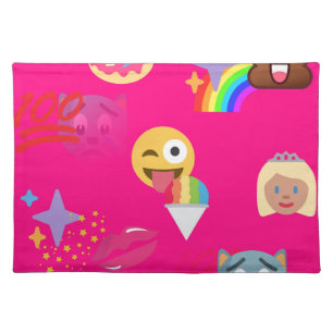 hot pink emoji placemat