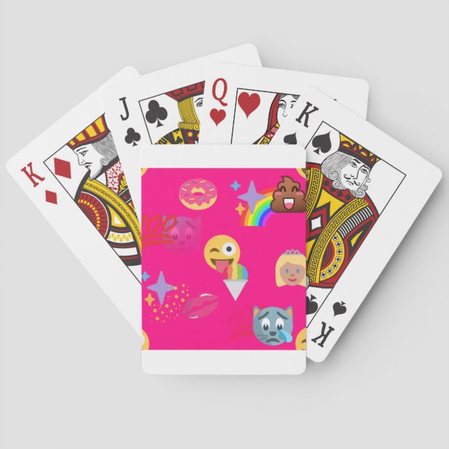 hot pink emoji poker cards (Back)