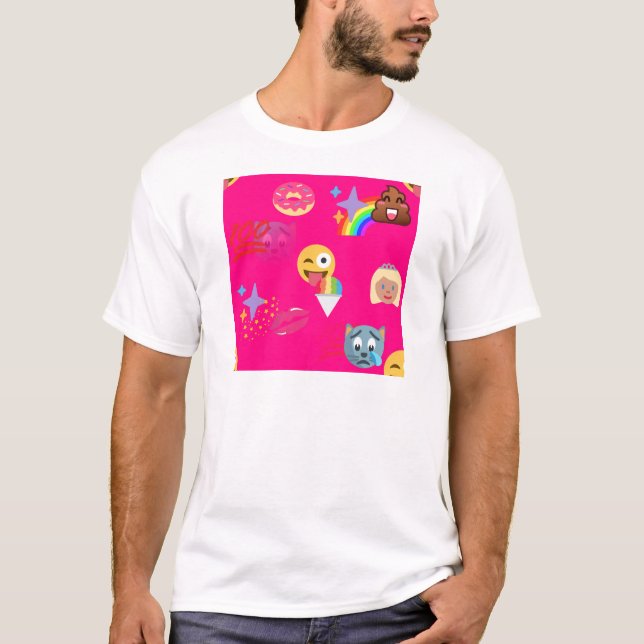 hot pink emoji T-Shirt (Front)