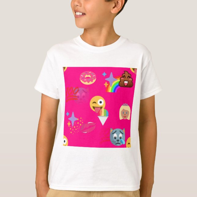 hot pink emoji T-Shirt (Front)