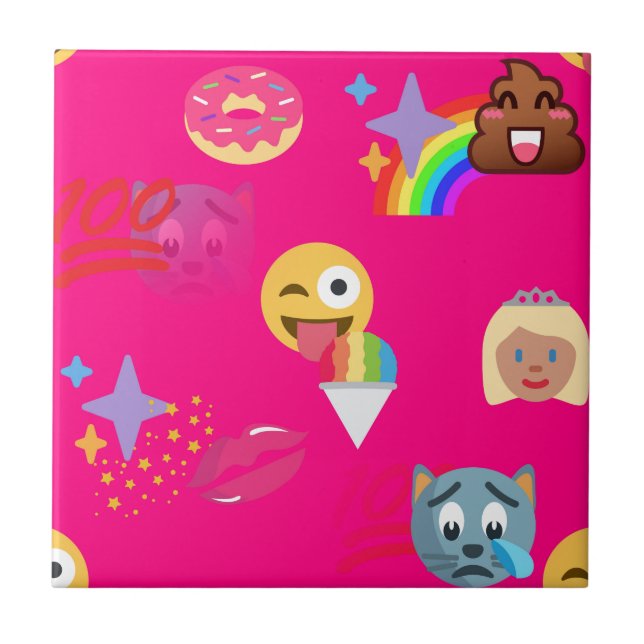 hot pink emoji tile (Front)