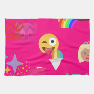 hot pink emoji towel