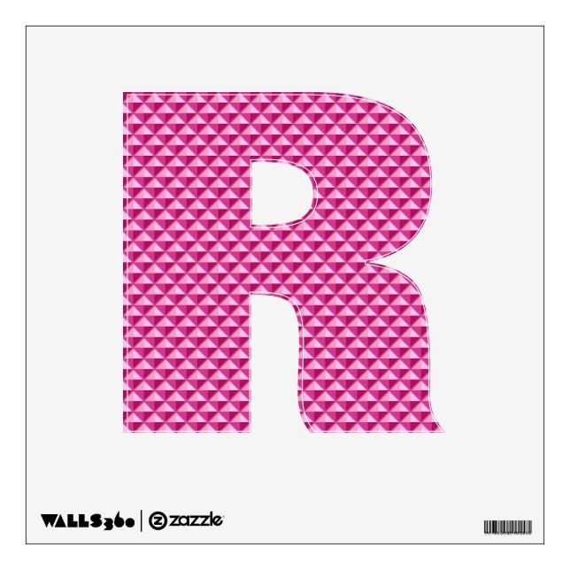 Hot pink, enamel look, studded grid wall sticker (Front)