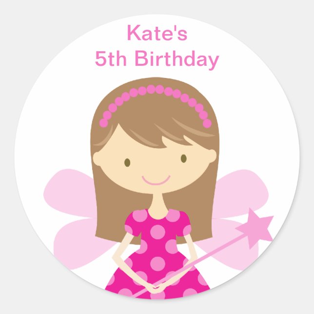 Hot PInk Fairy Stickers (Front)