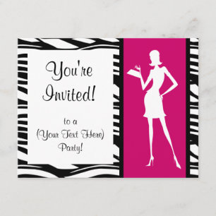 Hot Pink Fashion Party Invitation