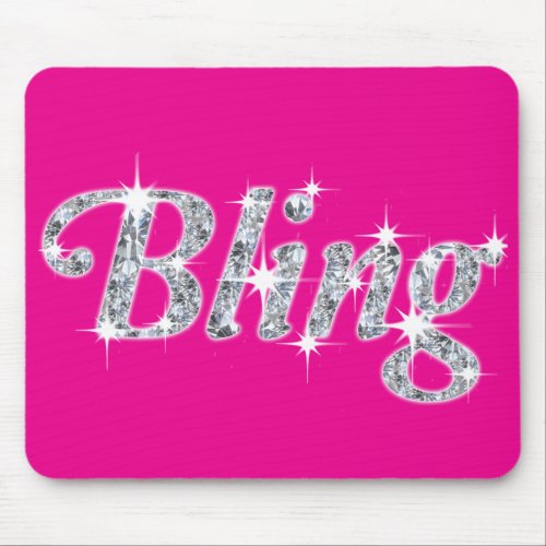 Hot Pink Faux diamond bling design mouse pad Mouse Pad