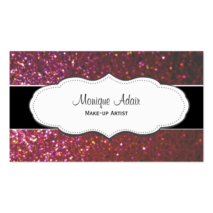 Hot Pink Faux Glitter Business Cards