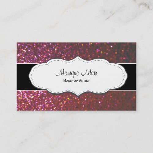 Hot Pink Faux Glitter Business Cards
