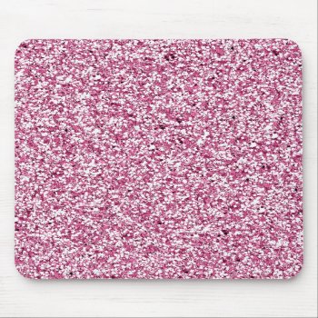 Hot Pink  Faux Glitter Girly Bling Mouse Pad by brookechanel at Zazzle