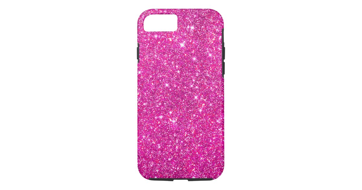 Hot Pink Faux Glitter Shining Pattern Girly Case-Mate iPhone Case | Zazzle