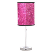 Hot Pink Faux Glitter Table Lamp (Back)