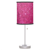 Hot Pink Faux Glitter Table Lamp (Left)