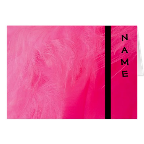 Hot Pink Feather Boa Note Catds