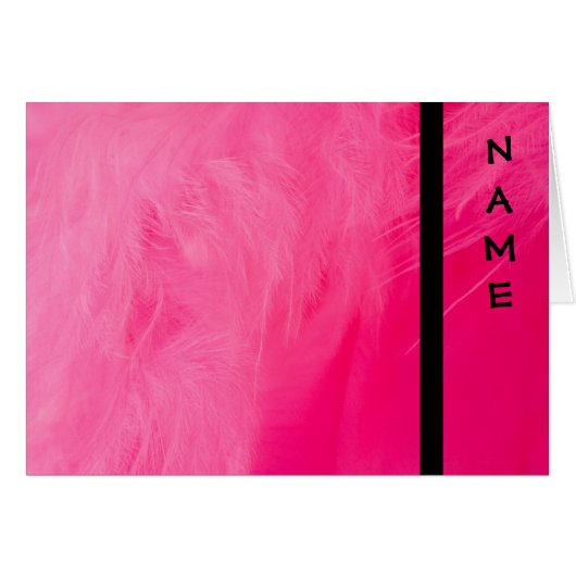 Hot Pink Feather Boa Note Catds Cards (Front Horizontal)