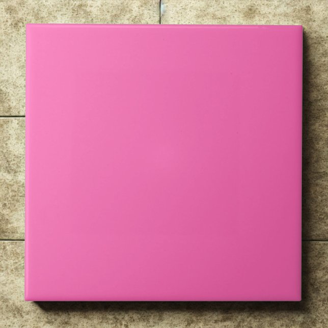 Hot Pink #ff69b4 Vibrant Accent Ceramic Tile (Creator Uploaded)