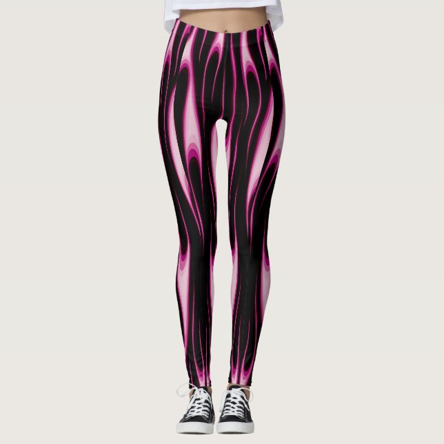 Hot Pink Flames Leggings (Front)