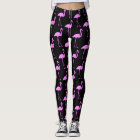Hot pink flamingo bird print yoga and workout