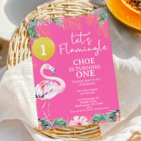 Hot Pink Flamingo Let's Flamingle 1st Birthday