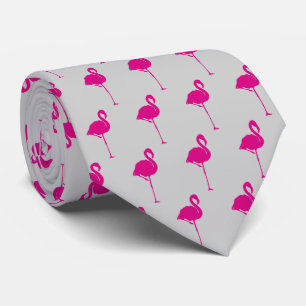 Hot Pink Flamingo Pattern Tie