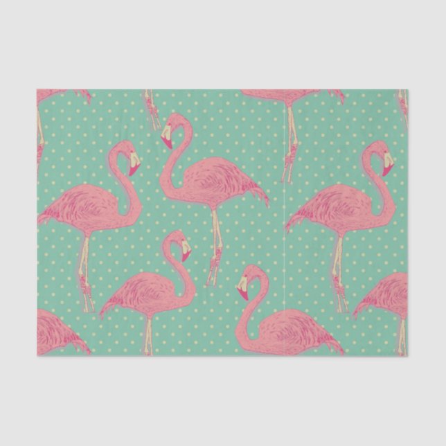 Hot pink,flamingo,polka dot,teal,peach,hipster,fun tissue paper (Front)