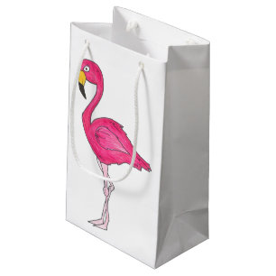 Hot Pink Flamingo Tropical Island Bird Beach Small Gift Bag